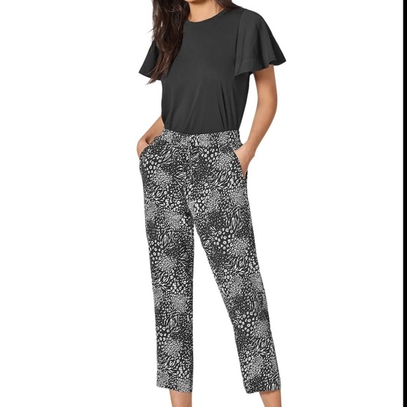 JOIE “Ceylon” Print Cropped Trousers, Size Medium - Picture 1 of 9